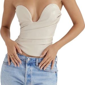 HOUSE OF CB Saffira Faux Leather Corset